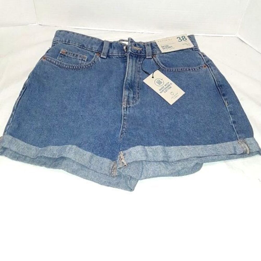 Denim Co Jean Shorts Size 6 Mom Cuffed Shorts 6 Pocket Blue Denim